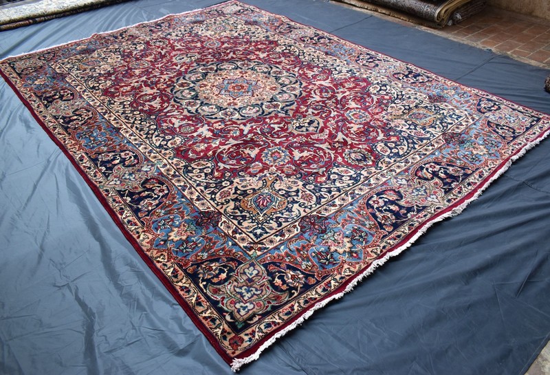 Fine Antique Caucasian Rug 8x11 ft Red Handmade Heris Kazak Vintage Oriental Rug gallery
