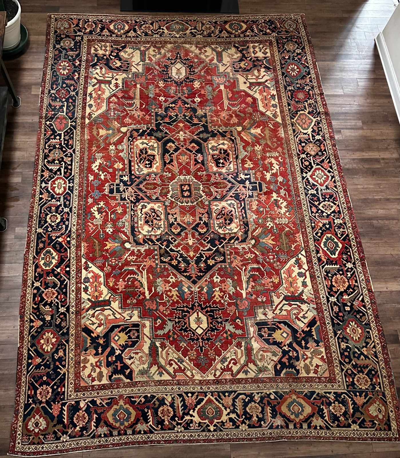 Antique 1910 Tribal Oriental Rug, Excellent Condition, Vegetable Dyes, 11x16 gallery