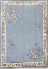 Chinese Aubusson 10 X 14 Ft Hand Knotted Wool Area Rug 120 Line Rare Blue.