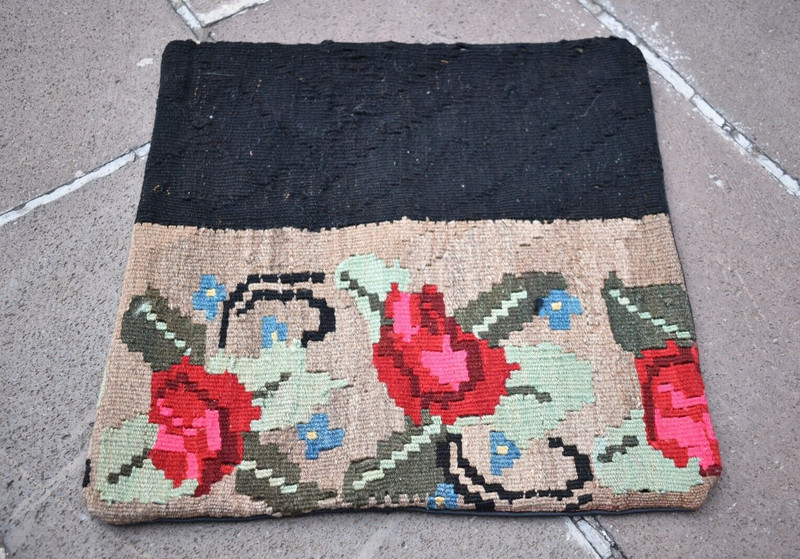 Turkish Kilim Pillow Cover Sofa Rug 16''x16'' Decorative Handmade Cushion Cover gallery