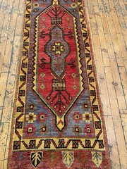 Beautiful Antique 1940-1950’s Wool Pile Henna Dye Tribal Runner Rug 1’9”x5’4”