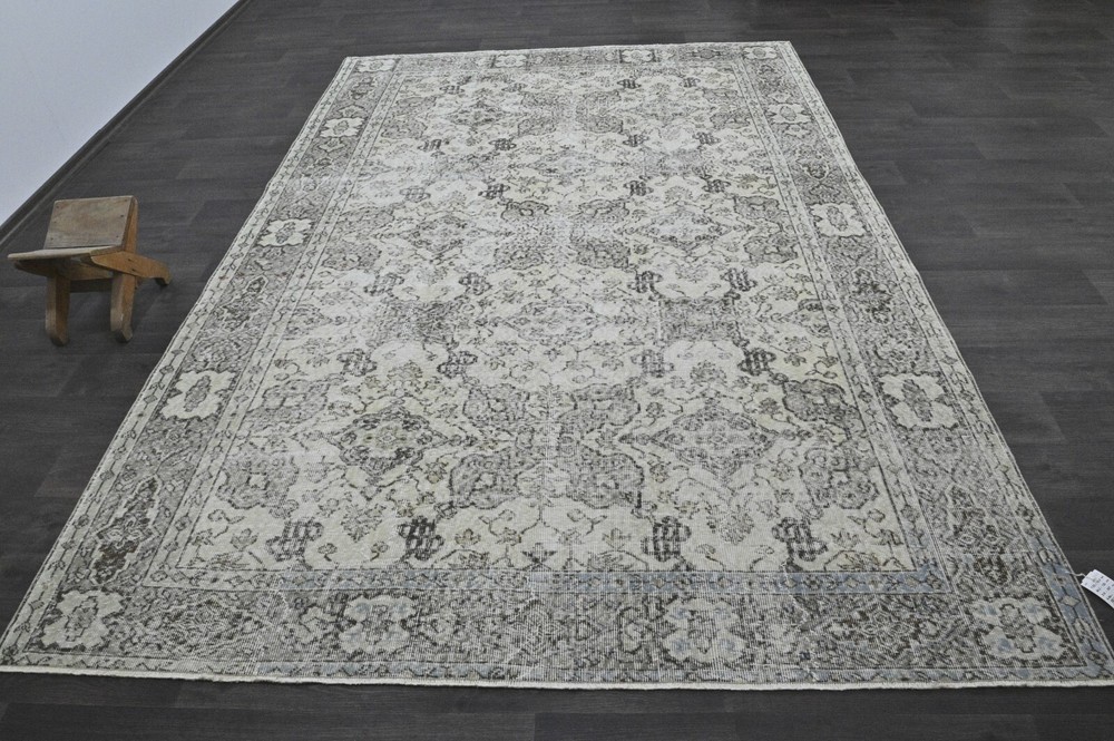 Oushak Turkish Vintage Rug 7x10 Kilim Rug Anatolian Handmade Boho Decor BEIGE