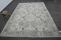 Oushak Turkish Vintage Rug 7×10 Kilim Rug Anatolian Handmade Boho Decor BEIGE