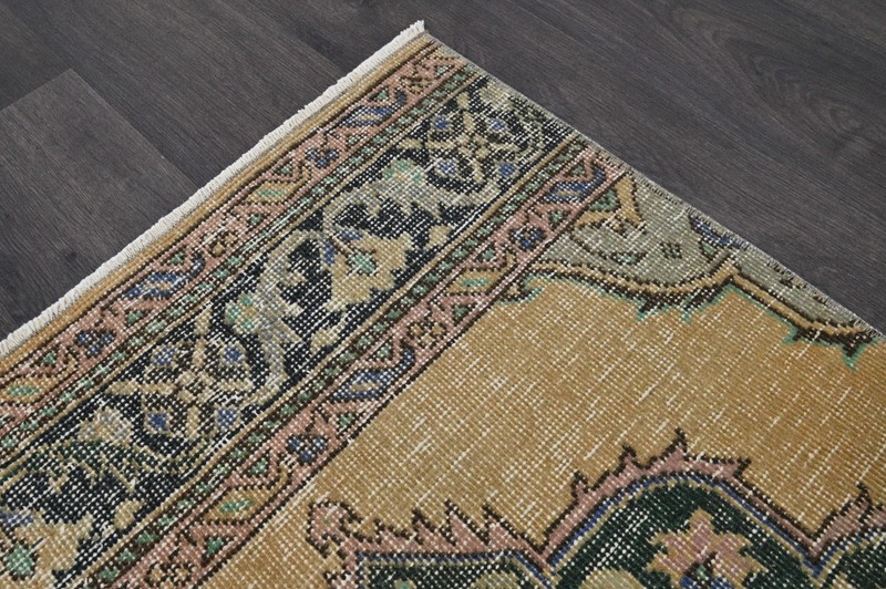 Vintage Turkish Runner Rug 2x13ft Wool Anatolian Handmade Hallway Oushak BEIGE gallery