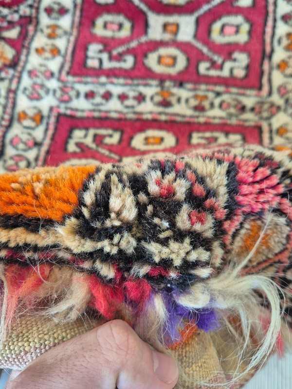 Antique Rug Pillow, Hand Woven Small Carpet, Wool Rug, Anatolian Carpet,Handmade gallery