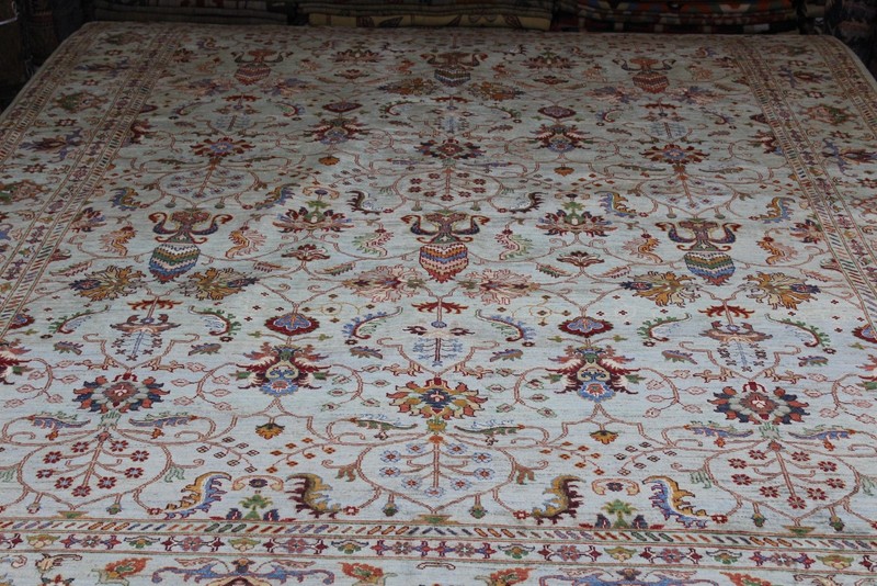 TOP QUALITY Handmade 9' x 12' Tabrez Oriental Rug NATURAL WOOL NATURAL DYES BLUE gallery