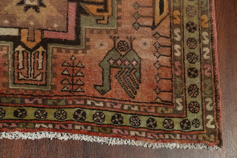 MEMORIAL DEAL Antique Traditional Tribal Geometric Runner Rug Wool Handmade 4x11 gallery