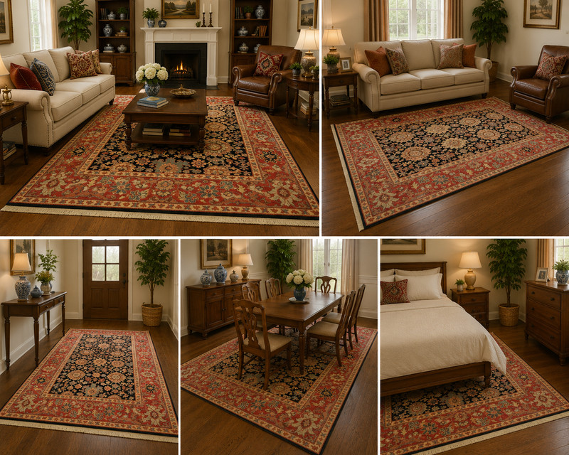 GREAT AUTHENTIC AMERICAN KARASTAN KURDISH PATTERN #559 RUG 5'8" X 8'11" PERFECT gallery
