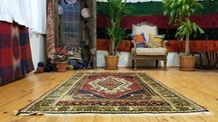 Breathtaking Antique 1900-1939s Tribal Hand-Knotted Wool Area Rug 3’11x 6’6”