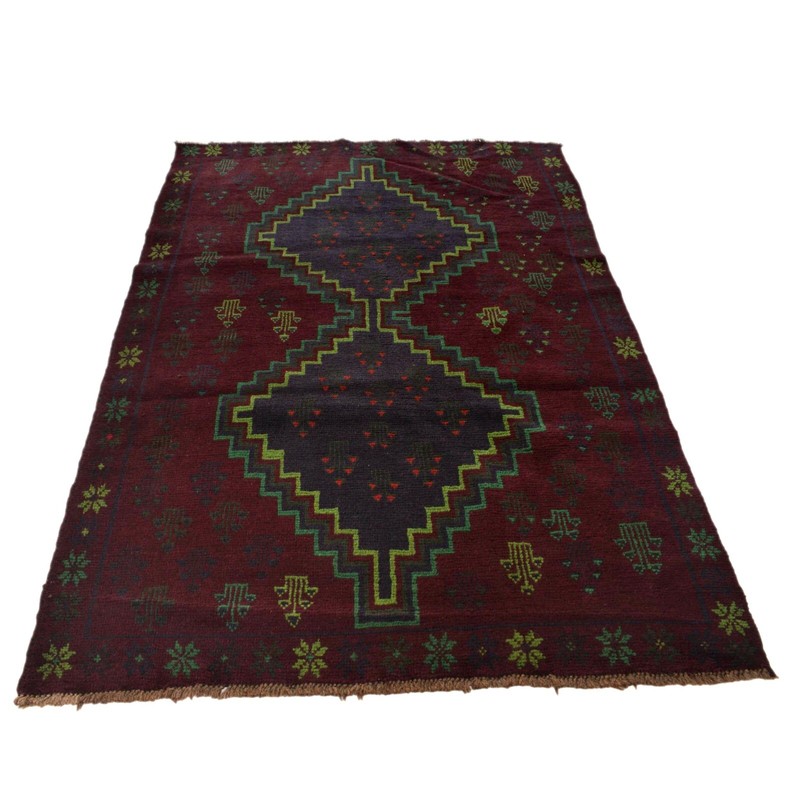 Tribal Afghan Handmade Rugs & Carpets in Antiques Woolen Red Rug 4'5x6'4, G29013 gallery