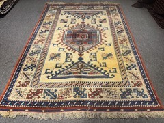 Fine Antique Caucasian Shirvan Rug 4×6 Handmade Vintage Oriental Rug Kazak Rare