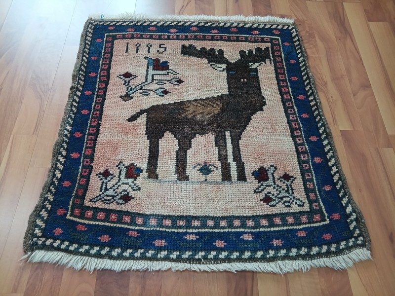 Vintage Turkish Oushak Rug 3x3 Handmade Wool Anatolian Carpet Boho Tribal Rug B gallery