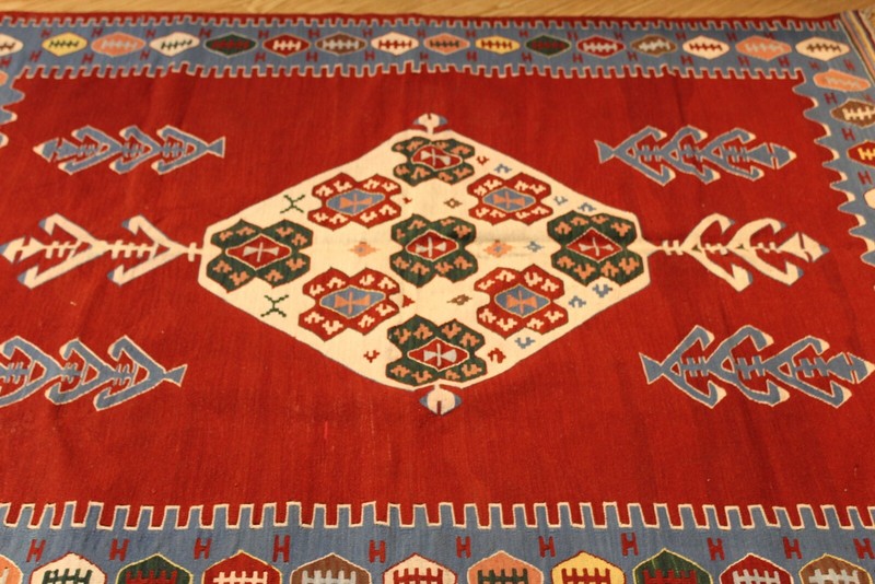 Southwestern Style RUG 5' x 7' 100% wool Navajo design handmade hand woven gallery