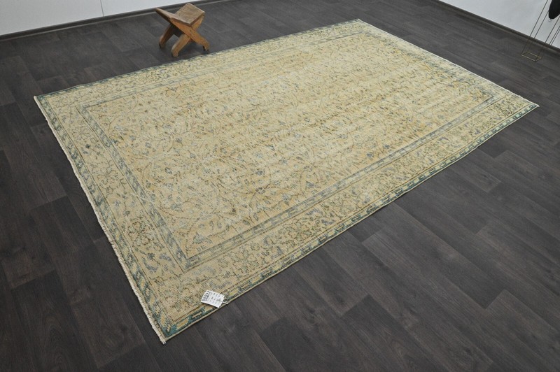 Oushak Turkish Vintage Rug 6x10 Kilim Rug Anatolian Handmade Boho Decor YELLOW gallery