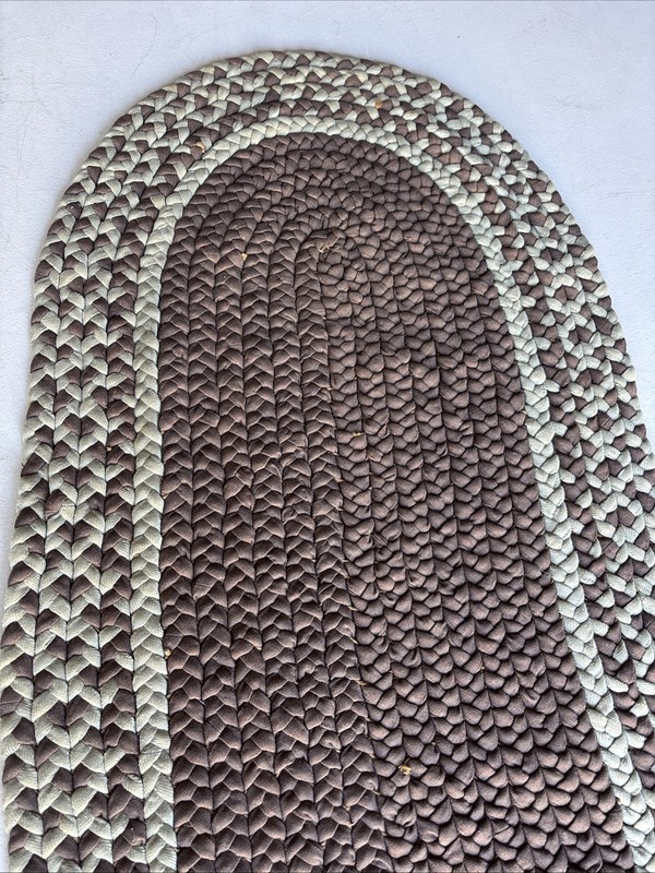 Vintage Braided Rug Oval Green/BrownMulti Color 18”x 38” Farmhouse Country Decor gallery