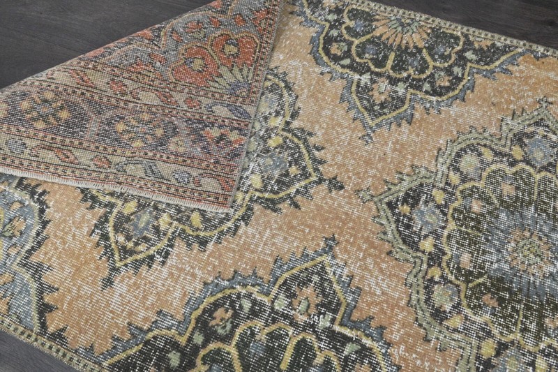 Vintage Turkish Runner Rug 3x12ft Wool Anatolian Handmade Hallway Oushak ORANGE gallery