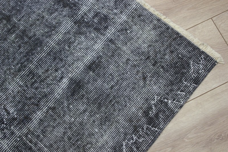 Sparta Gray Accent Rug Traditional Vintage Handwoven Overdyed Wool Carpet 4x7 ft gallery