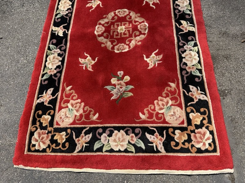 Chen Chu 100% Virgin Wool Handmade Hand Knotted Rug 42” x 68” Primary Color Red gallery