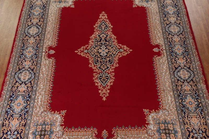 Vegetable Dye Medallion Palace Size Rug 12x16 Red Wool Hand-made Classic Carpet gallery