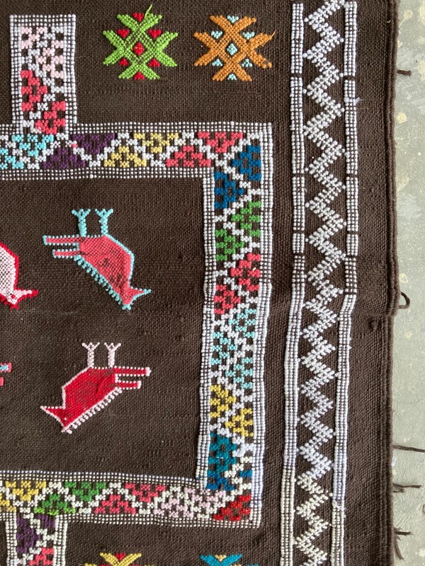 Vintage Handmade Moroccan Berber Wool Kilim Rug 92x55 cm gallery