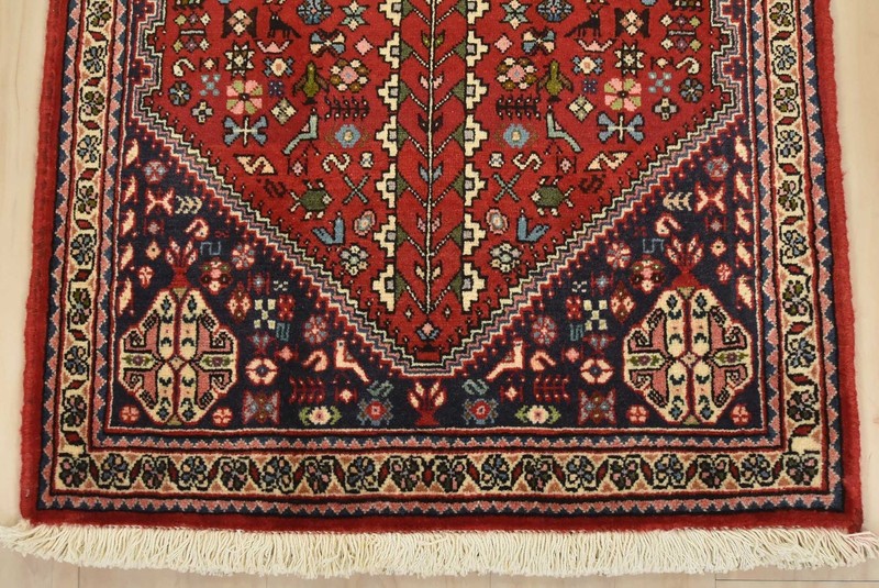 Abadeh Runner 2’4” x 4’10” Red Wool Vintage Tribal Hand-Knotted Rug gallery