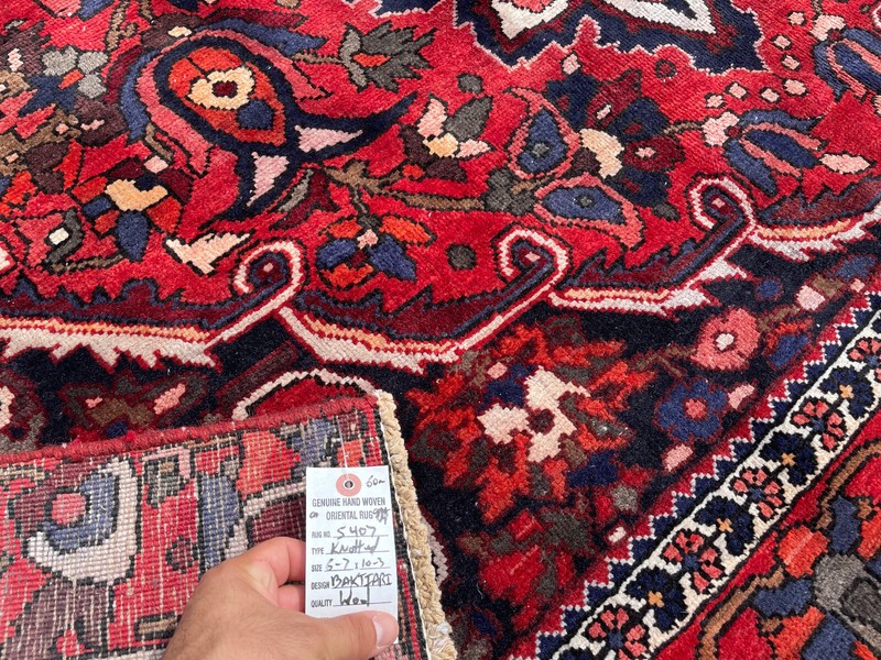VINTAGE ORIENTAL RUG 7x10 WOOL HAND-KNOTTED handmade ANTIQUE colorful 6x10 heriz gallery