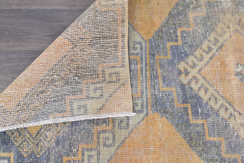 Vintage Turkish Runner Rug 3x10ft Wool Anatolian Handmade Hallway Oushak ORANGE gallery