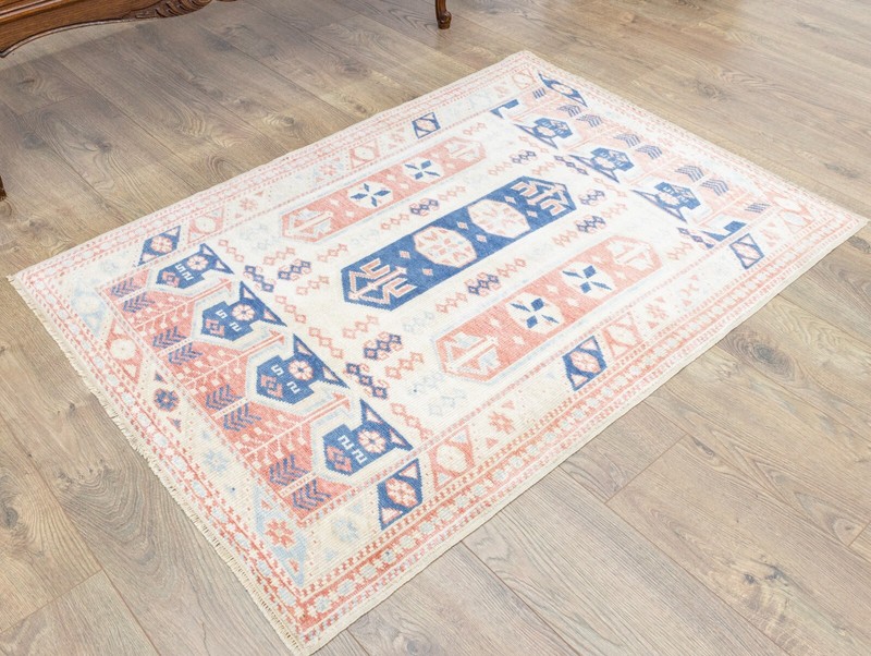 Modern Traditional Turkish Carpet 3'3''x4'5'' ft Hand-knotted Oushak Small Rug gallery