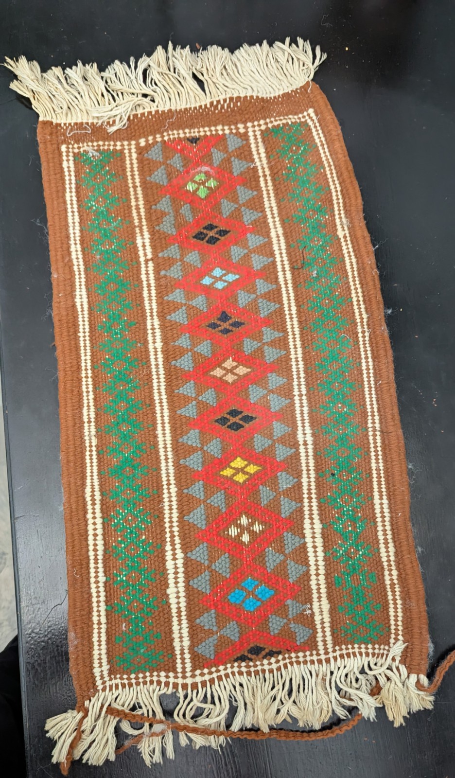 22.5 X 10 Inch Vintage Kilim? Balisht? Hand Loomed / Knotted Prayer Mat Runner gallery