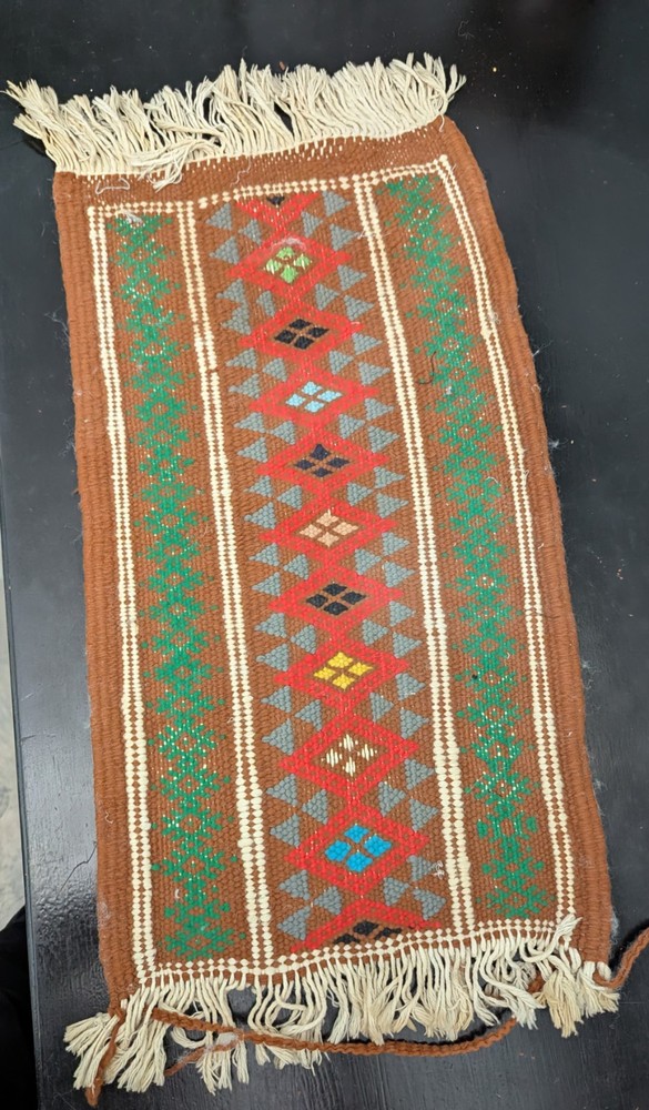 22.5 X 10 Inch Vintage Kilim? Balisht? Hand Loomed / Knotted Prayer Mat Runner