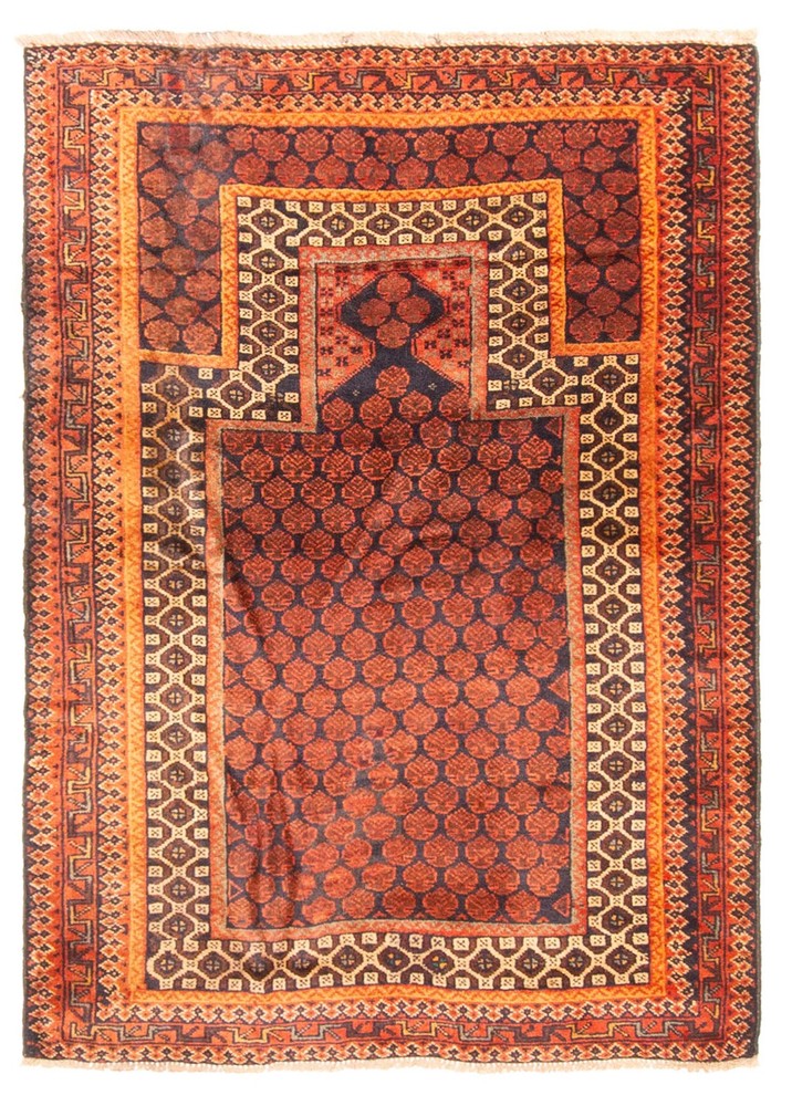 Vintage Traditional Hand-Knotted Area Rug 2'11" x 4'1" Oriental Wool Carpet