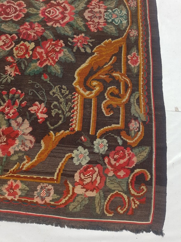 Antique Traditional Handcrafted Bessarabian Kilim Rug for Home Décor 273x201 cm gallery