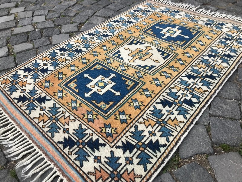 Handmade Rug Turkish Area Rug Vintage Rug Oushak Rug Antique Rug Bohemian Rug gallery