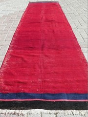 Red Turkish Kilim Rug Runner, Hallway Rug, Corridor Rugs 35″x117″ Carpet Runner