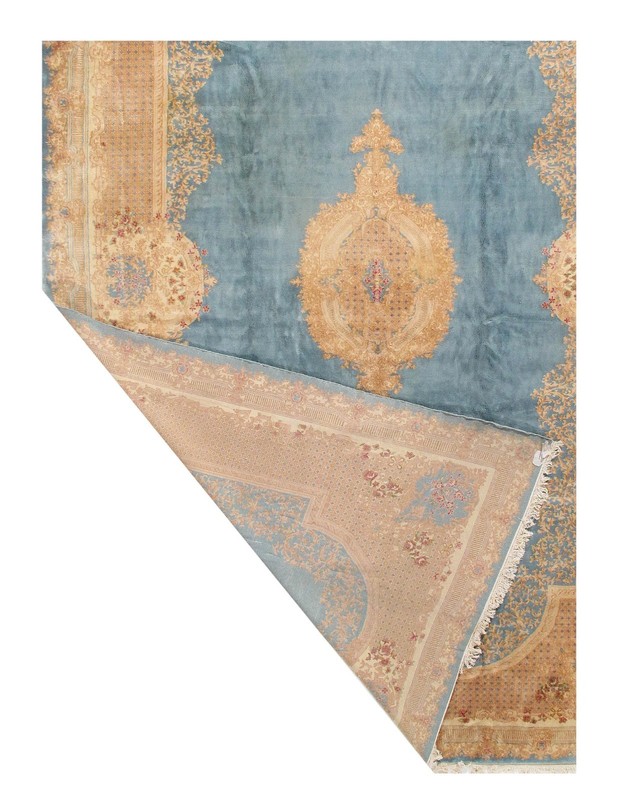 Light Blue Fine Hand Knotted Vintage Wool Rug 11'11'' X 19'3'' gallery