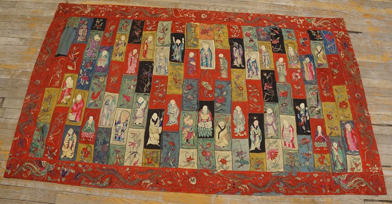 4X6 Antique Chinese Textile Arts Silk Area Rug 1850 gallery