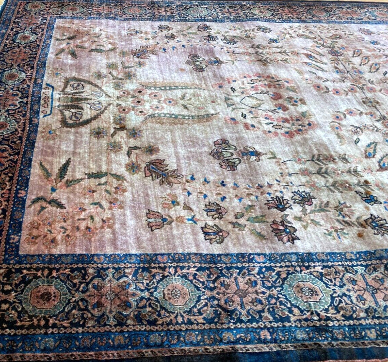 ANTIQUE SAROUKK HAND-KNOTTED UNIQUE WOOL ORIENTAL RUG 4' x 6'7" gallery