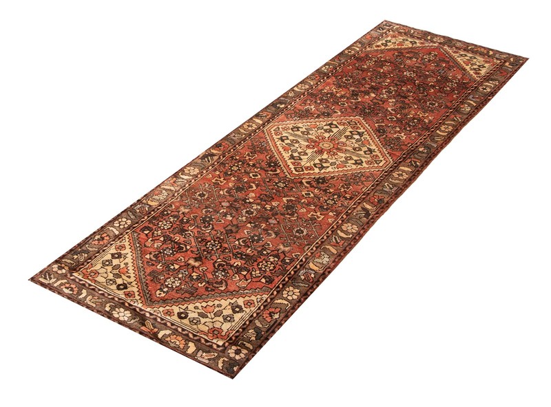 Vintage Hand-knotted Runner Rug 3'2" x 9'8" Traditional Oriental Wool Carpet gallery