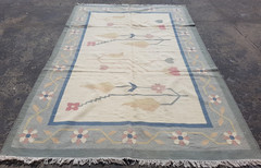 Vintage Traditional Handmade Beautiful Floral Kilim Floor Rug Carpet 290×194 cm