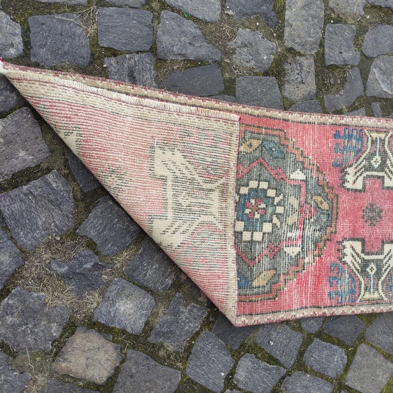 Rare 2x3 Turkish Vintage Small Rug 48 x 92 cm Handmade Bath Mat 1.57 x 3.02 ft gallery