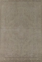 Handmade Wool Green Area Rug 9×13 Traditional Medallion Vintage Carpet