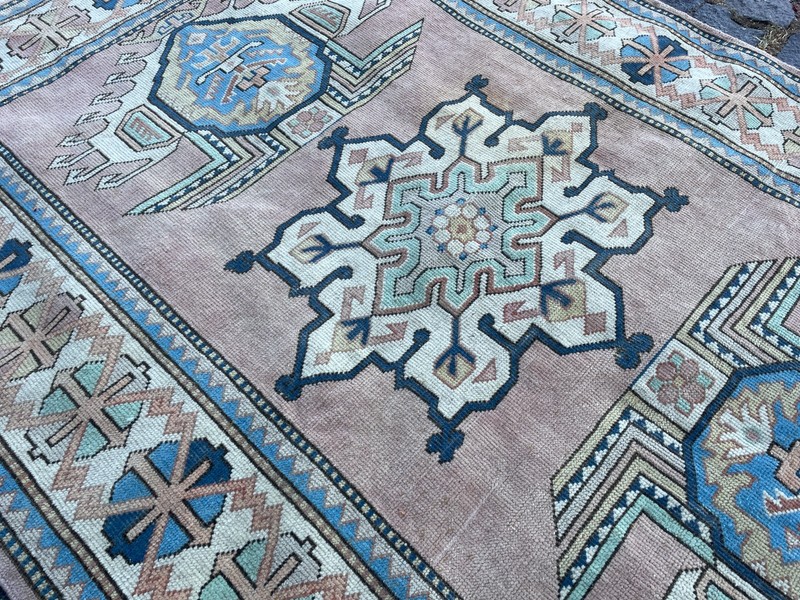 Home Decor Rug, Turkish Vintage Rug, Boho Decor Rug, Oushak 3,7 x 6,1 ft gallery