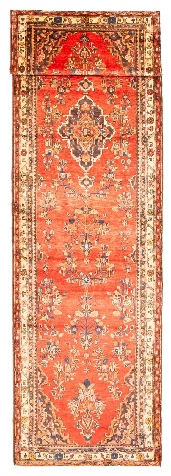 3'10" x 16'9" Vintage Hand-knotted Runner Rug Traditional Oriental Wool Carpet gallery