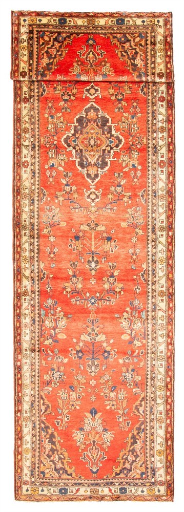 3'10" x 16'9" Vintage Hand-knotted Runner Rug Traditional Oriental Wool Carpet