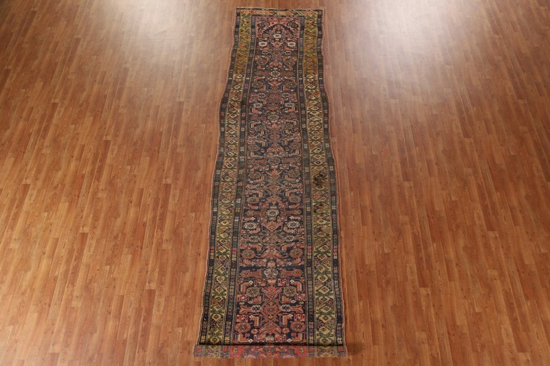 Antique Pre-1900 Heriz Bakhshayesh Handmade Long Runner Rug 3'x15' Hallway Rug gallery