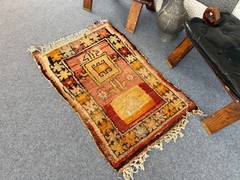 Vintage Handknotted Kurdish Tribal Small Wool Rug 2×3 Bohemian Farmhouse Decor