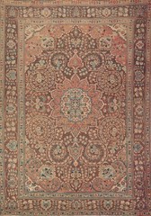 Vintage Living Room Area Rug 8×11 Brown Wool Handmade Traditional Classic Carpet
