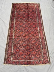 3’3×6’6 ft Turkoman All-Over Boteh Lattice Handknotted Wool Vintage Rug