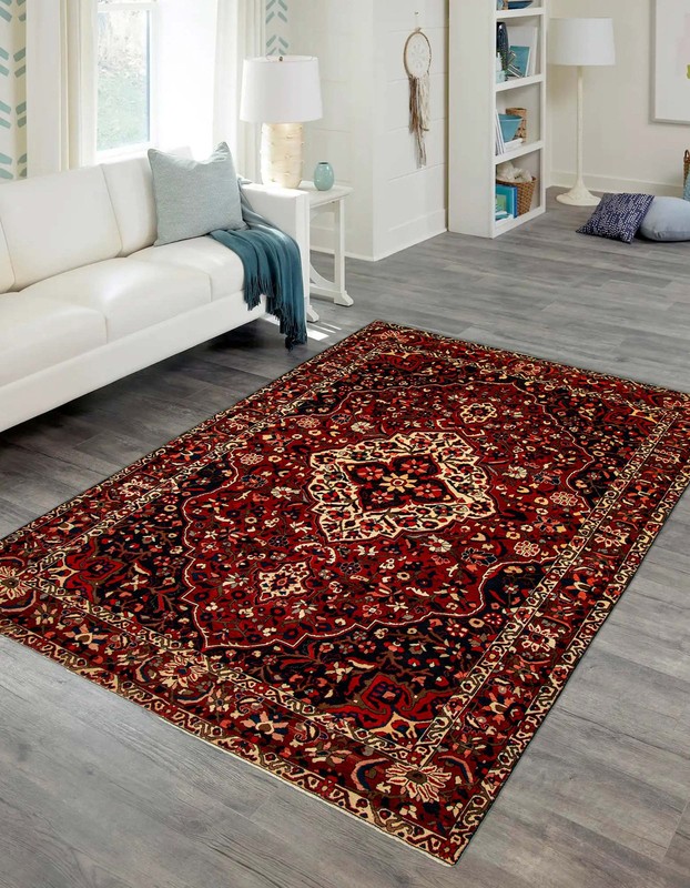 Vintage 6'8" x 10'5" Traditional Hand Knotted Vegetable Dye Wool Area Rug gallery
