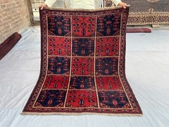 Antique Ersari Rug 4’1×5’2 – Turkmen Afghan Hand-Knotted Wool Geometric Carpet